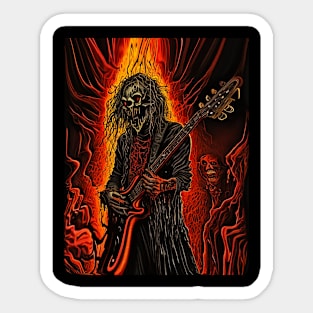 Music guitar deathmetal skeleton Sticker